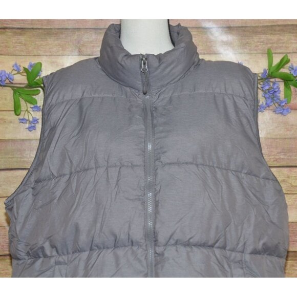 Heat Keep Ladies Gray Sleeveless Quilted Puffer Jacket Size XXL Pocket Insulated - Picture 2 of 11
